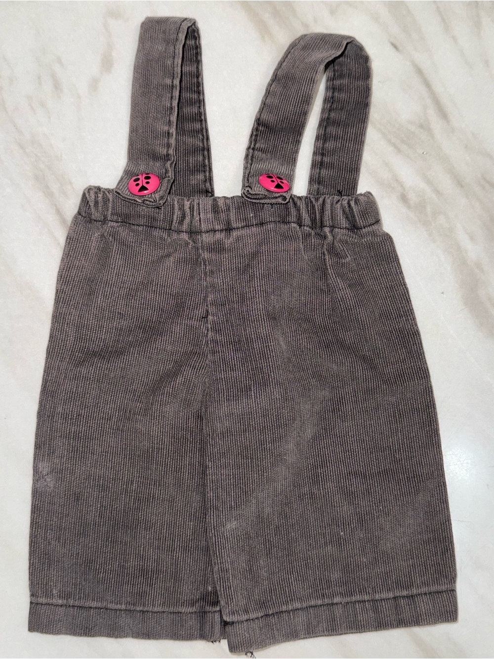 Dark grey overalls lady bug buttons fits most 14”-16” dolls